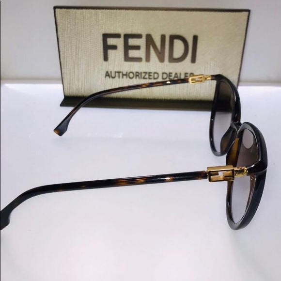 FENDI OVERSIZE SUNGLASSES FF0432GS 086QR DARK HAVANA/GOLD - Picture 6 of 13